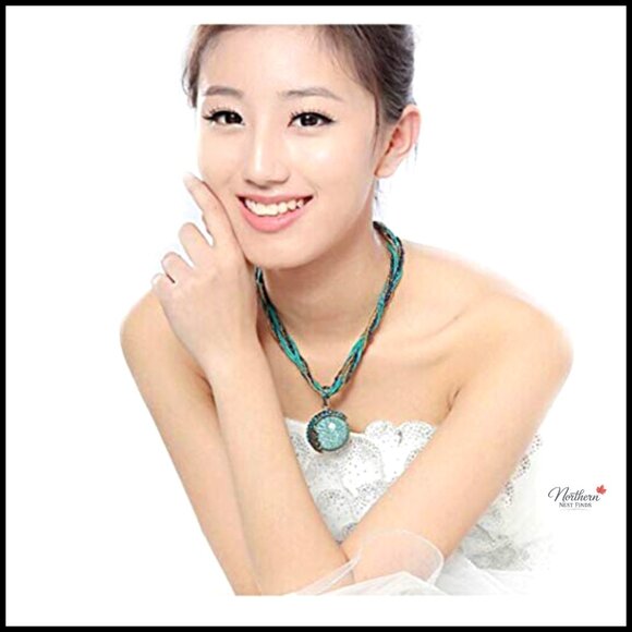 Handmade Bohemian Pendant Necklace Retro Vintage Adjustable Chain Statement - Picture 2 of 7